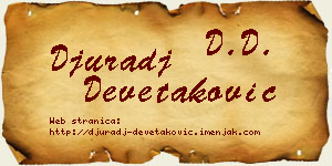 Đurađ Devetaković vizit kartica